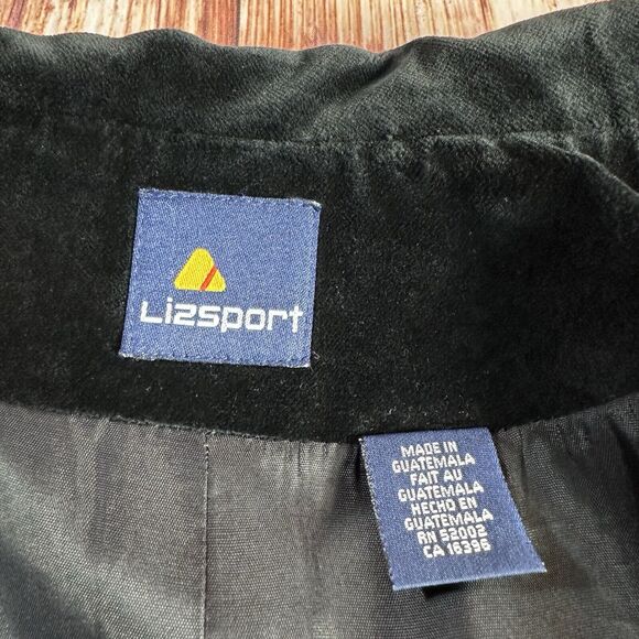 Vintage Liz Sport Size 8 Black Velvet Blazer Suit Coat Jacket Whimsigoth Witchy - Picture 9 of 10